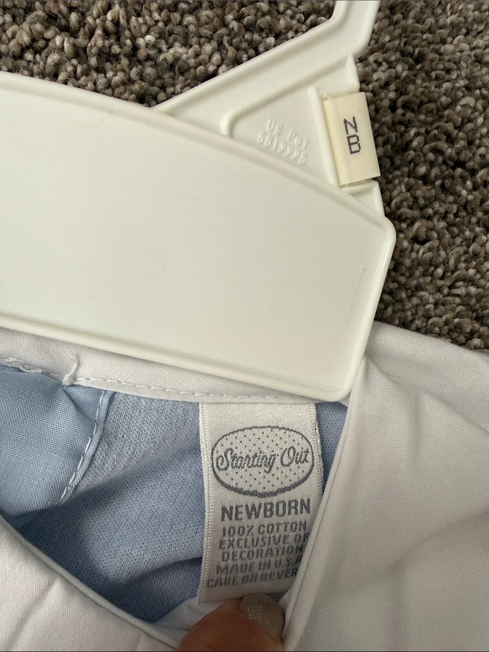 Starting Out Light Blue and White Boys' Shortall with Embroidered Text